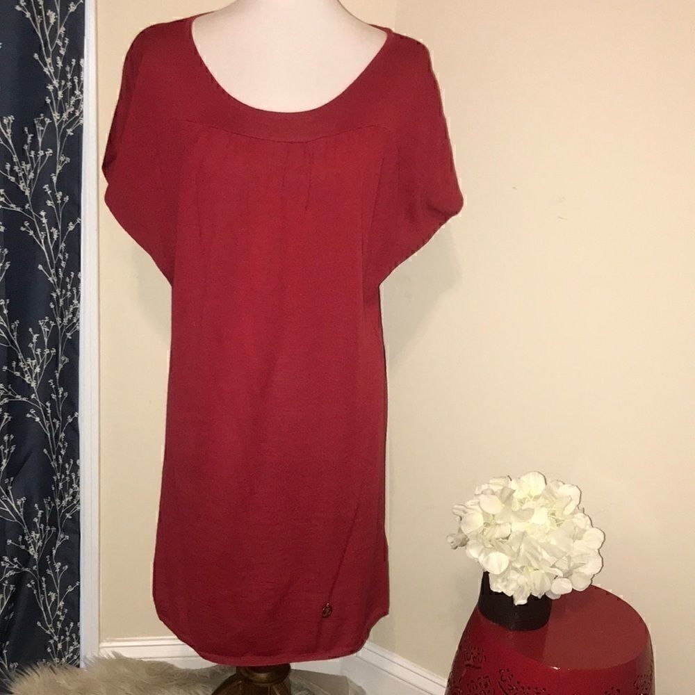 See by Chloe Red Wool Blend Shift Dress
